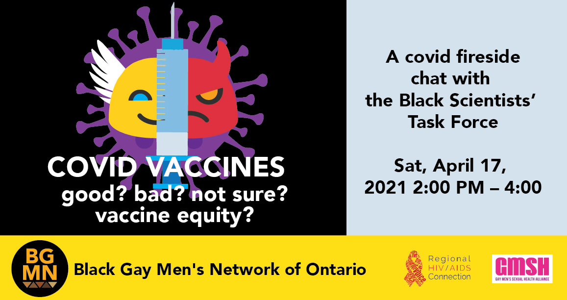 queerevents.ca - community event listing - COVID Vaccine Fire-Side Chat