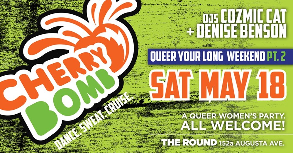 QueerEvents.ca - Toronto event listing - Cherry Bomb May 2019 banner