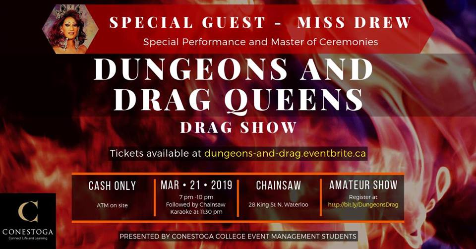 QueerEvents.ca - Waterloo Event Listing - Dungeons and drag queens banner