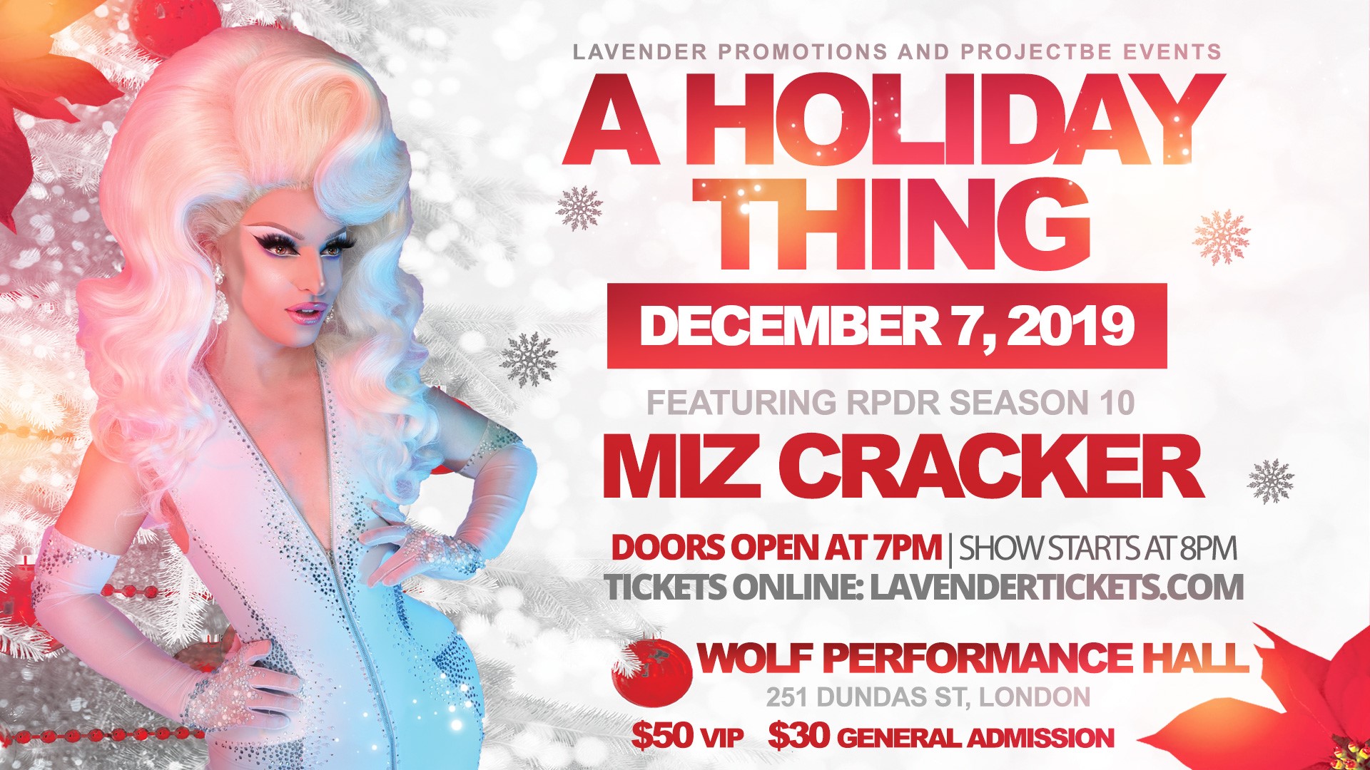 QueerEvents.ca - London event listing - A Holiday Thing - Miz Cracker 
