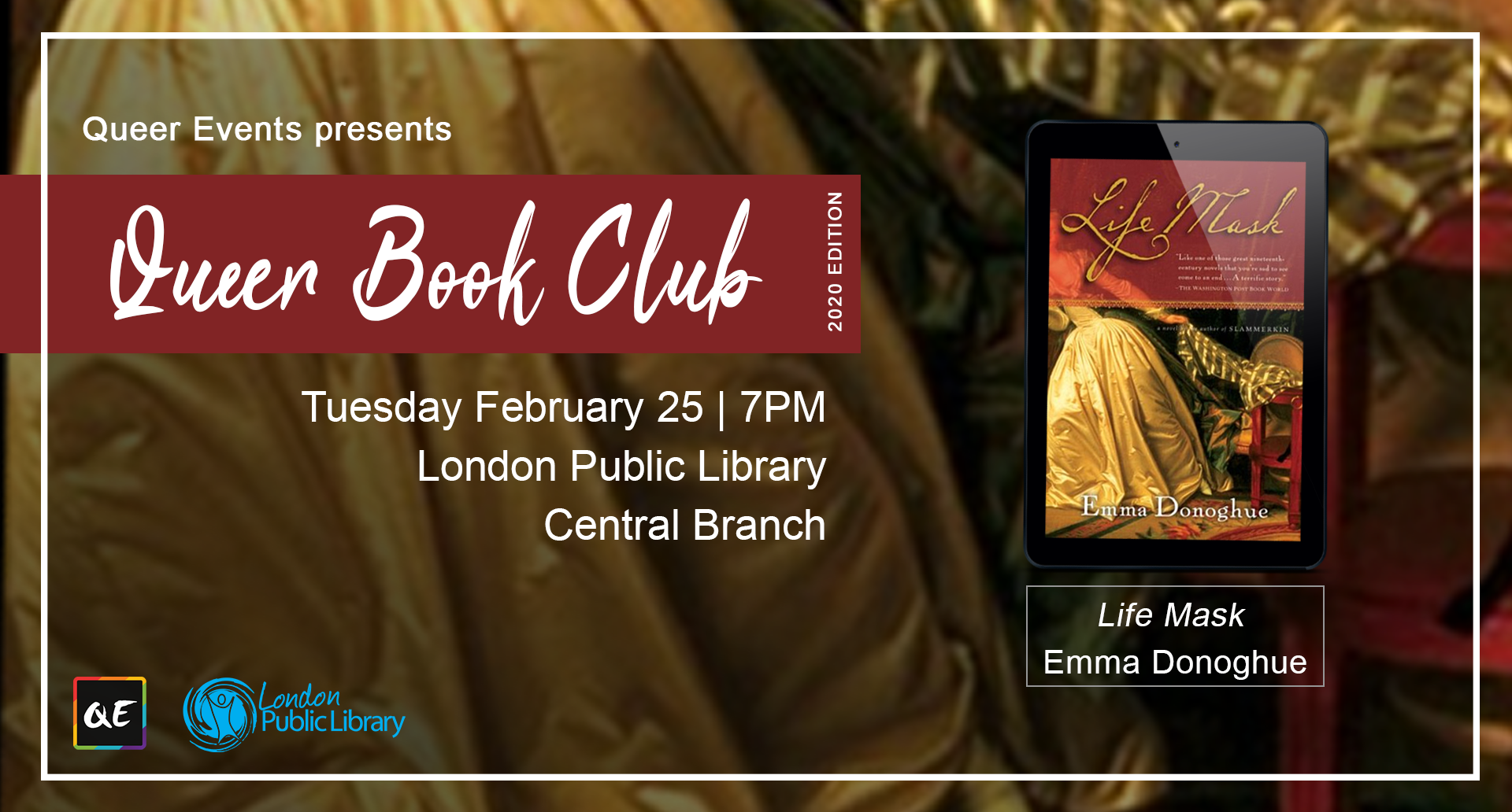 QueerEvents.ca - London event listing - QE Presents Queer Book Club: Feb 2020 Edition