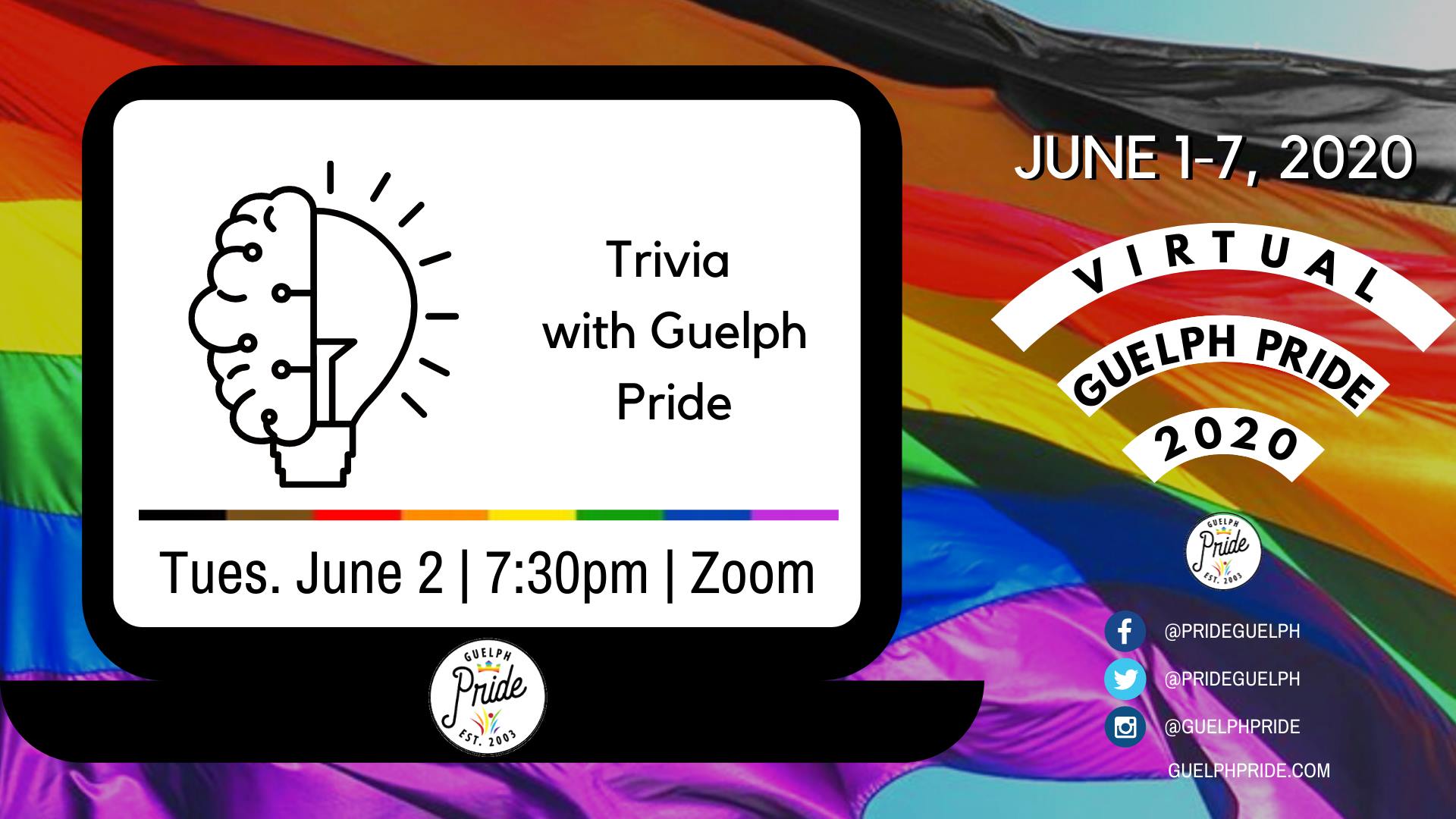 QueerEvents.ca - guelph virtual pride 2020 - pride trivia event listing 