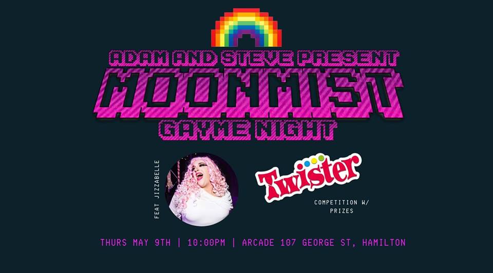 QueerEvents.ca - Hamilton event listing - Moonmist Gayme Night banner