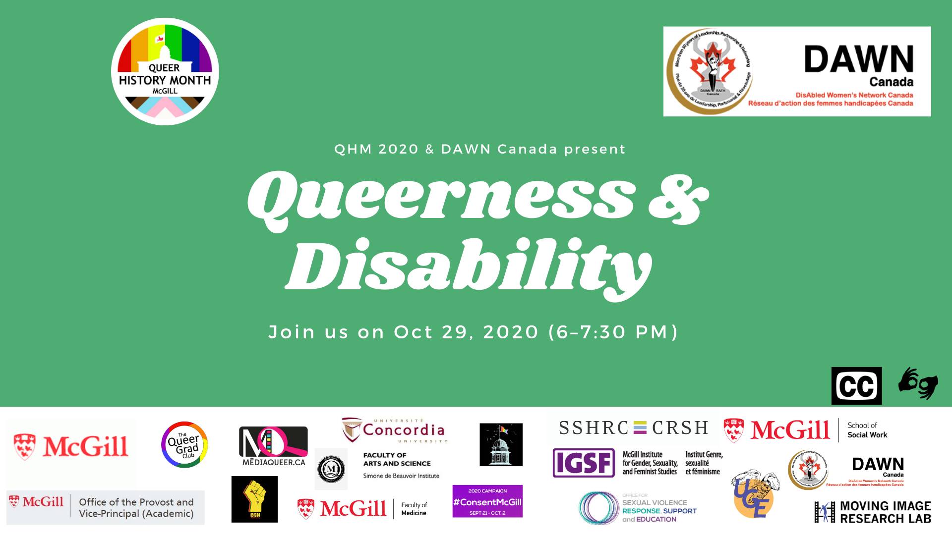 QueerEvents.ca - virtual event listing - queerness and disability panel