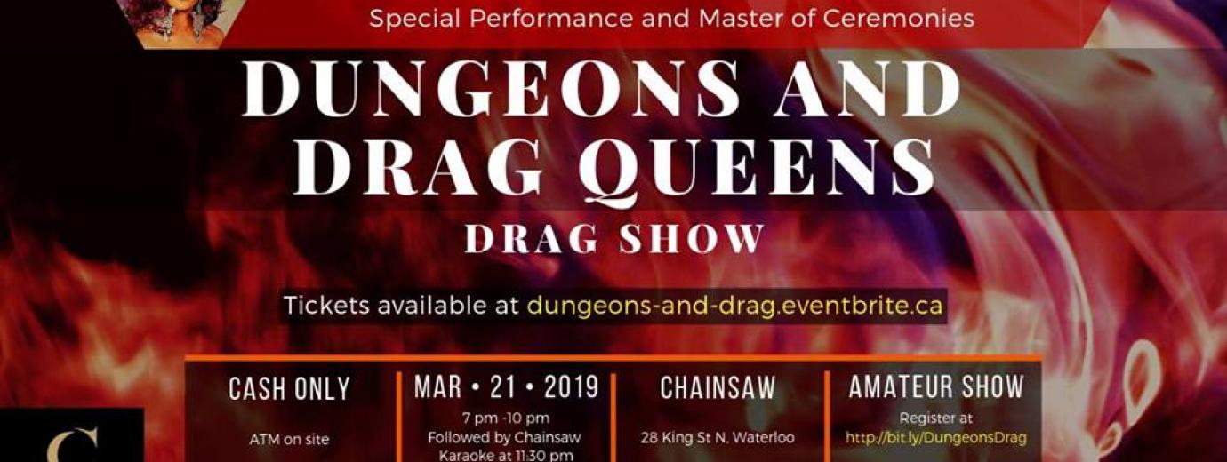 QueerEvents.ca - Waterloo Event Listing - Dungeons and drag queens banner