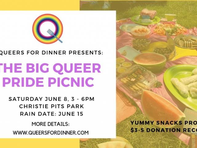 QueerEvents.ca - Toronto Event Listing - Big Queer Pride Picnic - Image of picnic blanket spread with food