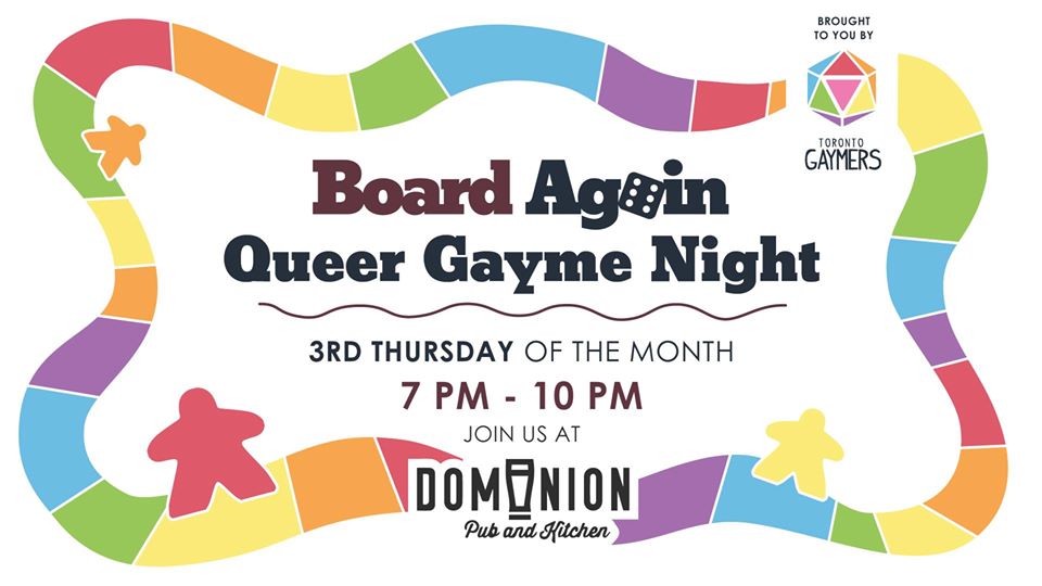 QueerEvents.ca - Toronto event listing - Queer Gayme Night - monthly event banner