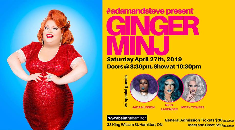 QueerEvents.ca - Hamilton event listing - Ginger Minj drag show