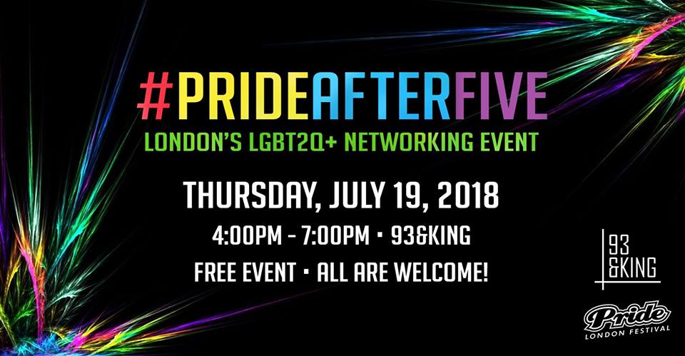 QueerEvents.ca - Pride London Festival Event Listing - #PrideAfterFive Networking Event
