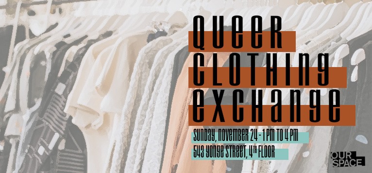 QueerEvents.ca - Toronto event listing - Queer Clothing Exchange - Fall 2019 event banner