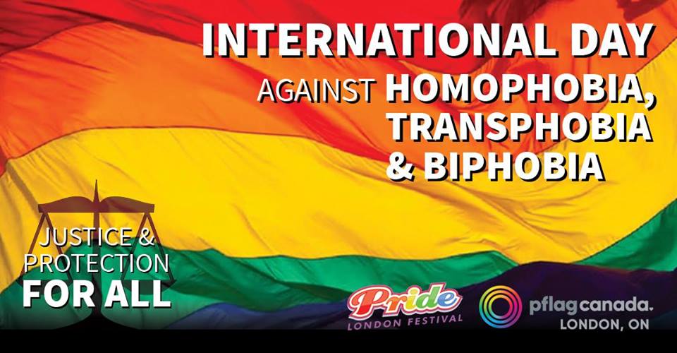 QueerEvents.ca - London event listing - IDAHOT 2019 London On event banner