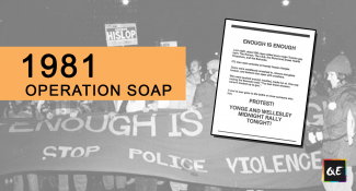 Queerevents.ca - queer history - operation soap banner