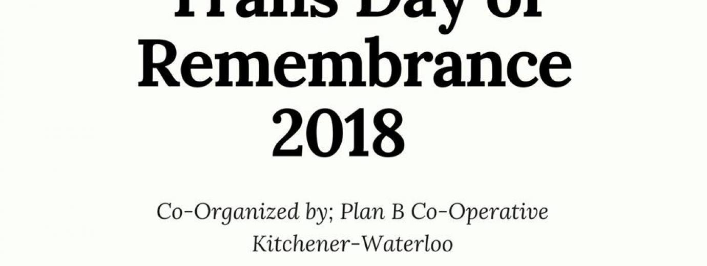 QueerEvents.ca - Kitchener event listing - TDOR 2018