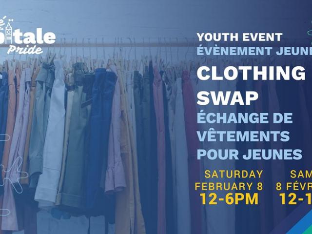 QueerEvents.ca - Ottawa event listing - youth clothing swap - winter pride 2020 event banner